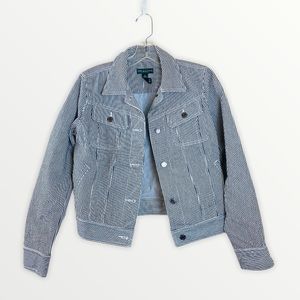 Lauren Jeans Co. Carpenter Striped Jean Jacket